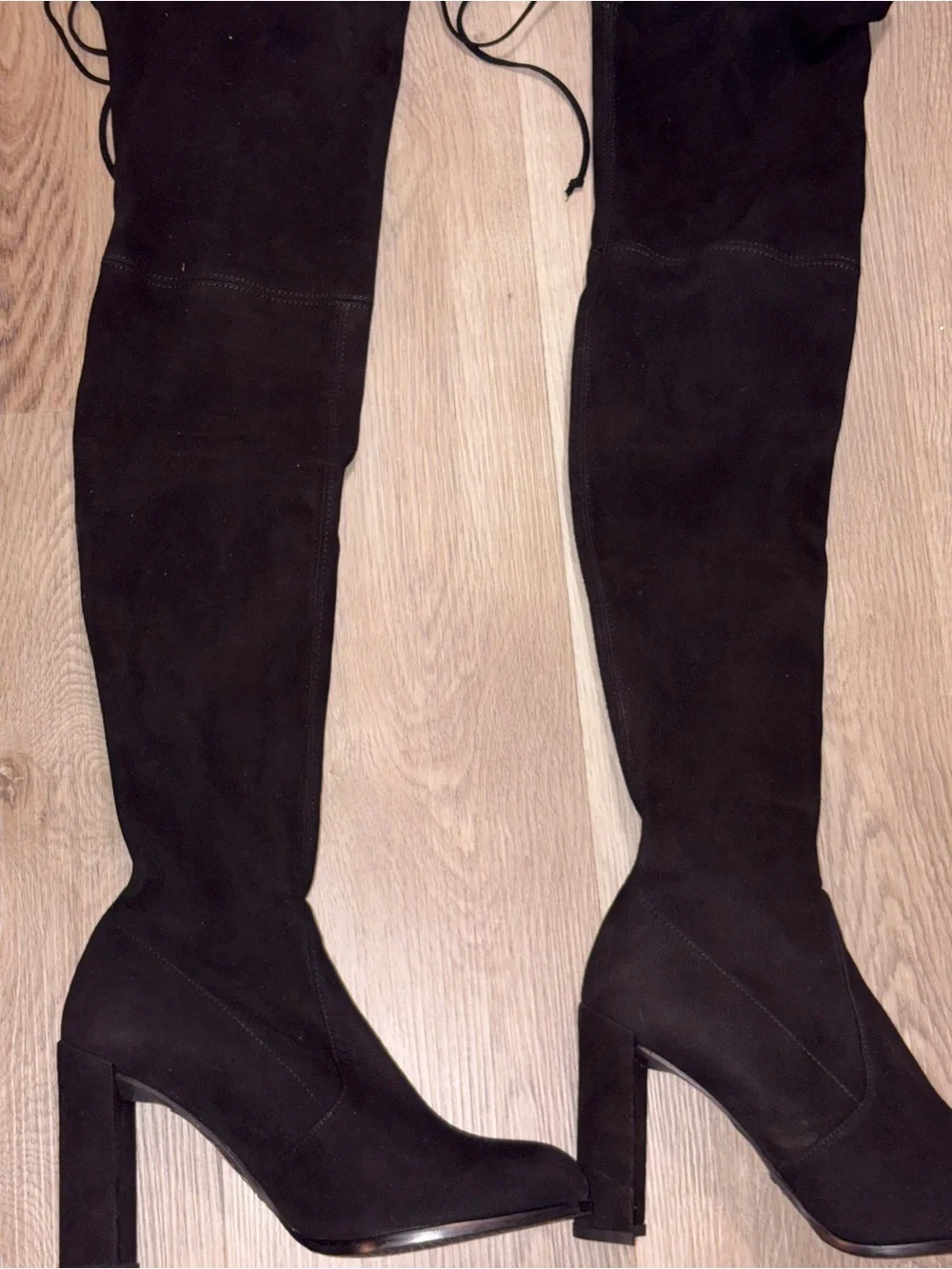 NWT 🎊 Stuart Weitzman Black Eloise 30 suede over the knee Boots. Size 7